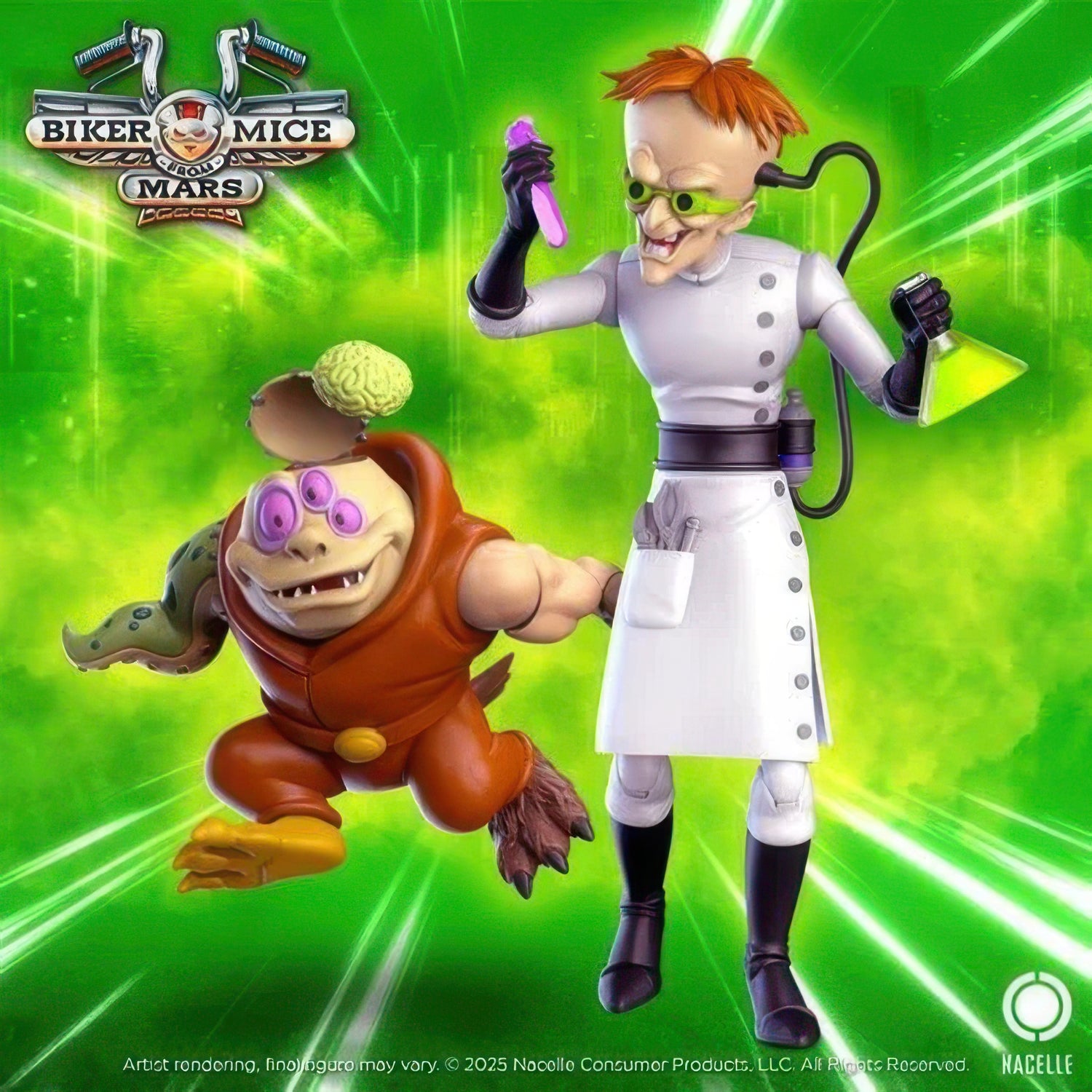 Biker Mice from Mars Wave 2 Dr. Karbunkle and Fred The Mutant 7-Inch Scale Action Figures