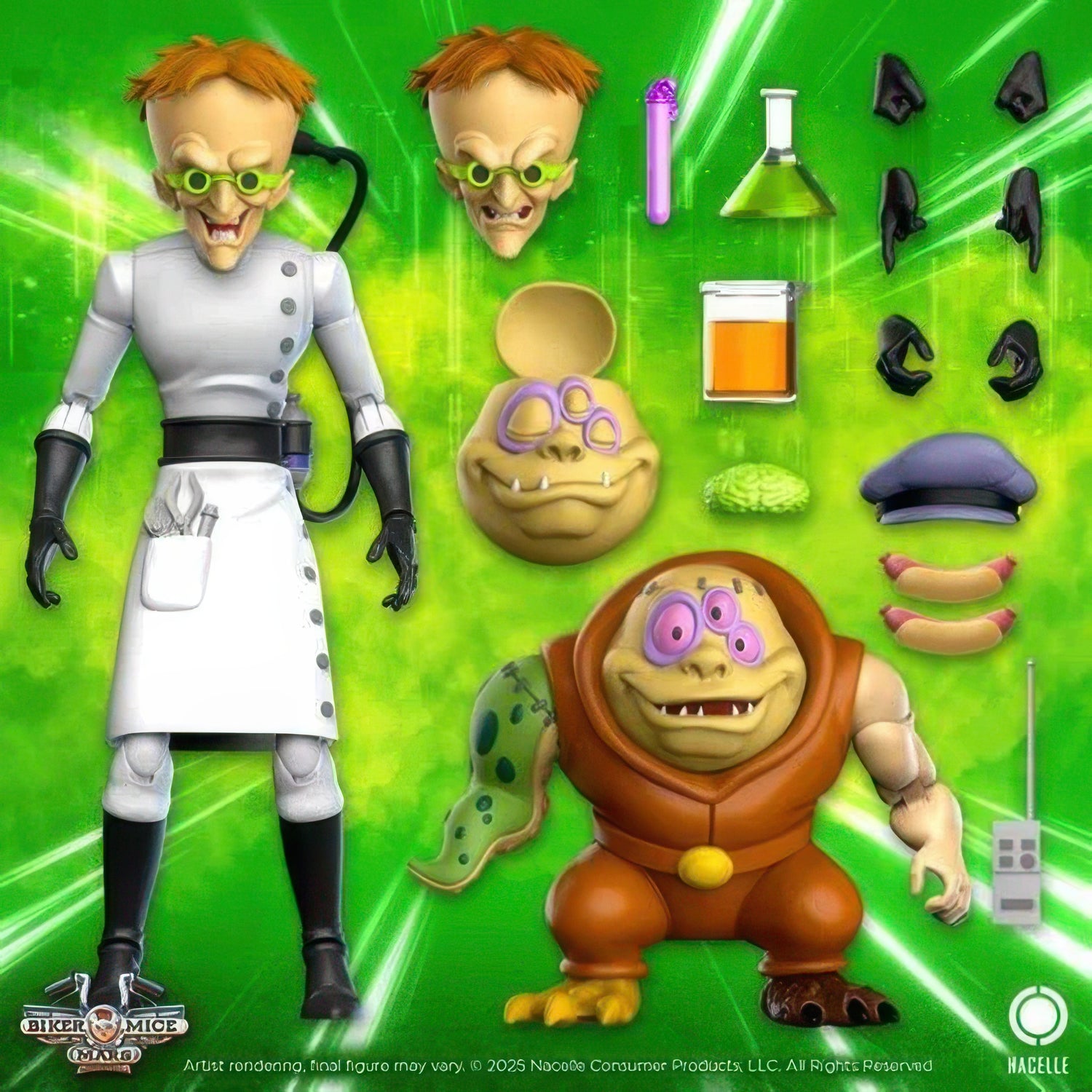 Biker Mice from Mars Wave 2 Dr. Karbunkle and Fred The Mutant 7-Inch Scale Action Figures