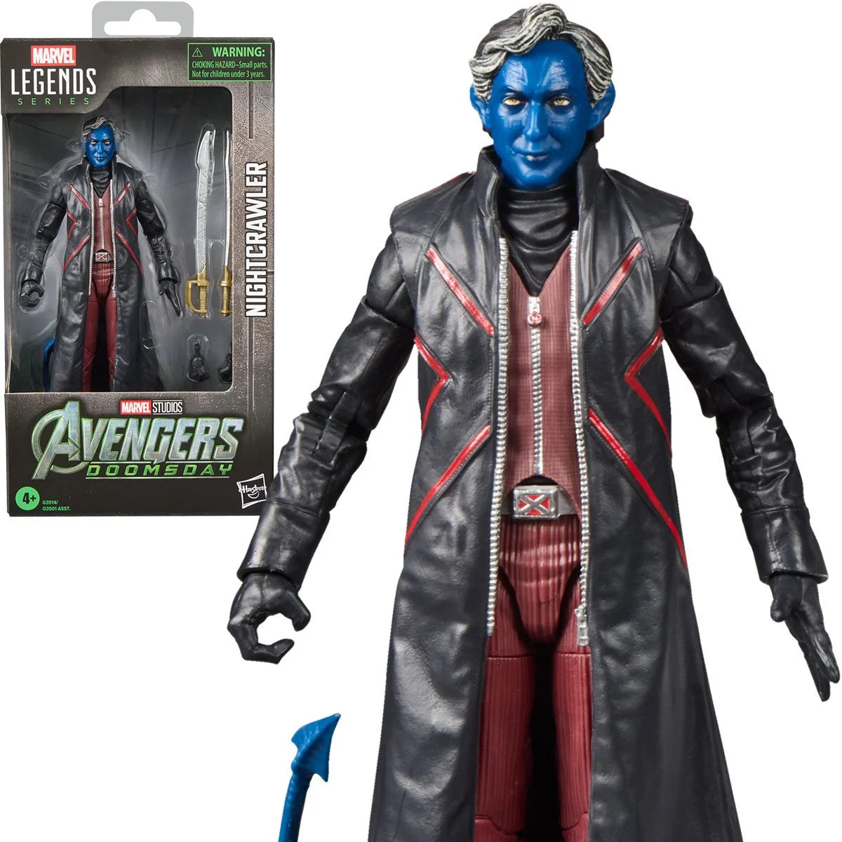 Marvel Legends Nightcrawler action figure from Avengers: Doomsday by Hasbro, 6-inch Marvel superhero collectible with detailed features.