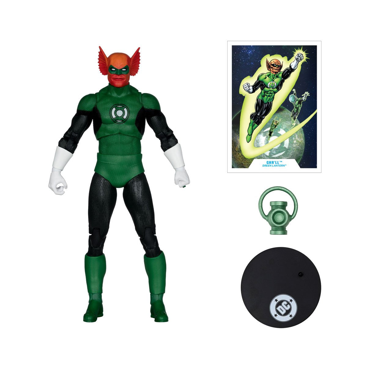 DC Multiverse Green Lantern action figure from McFarlane Toys, 7-inch scale, detailed costume and dynamic pose.