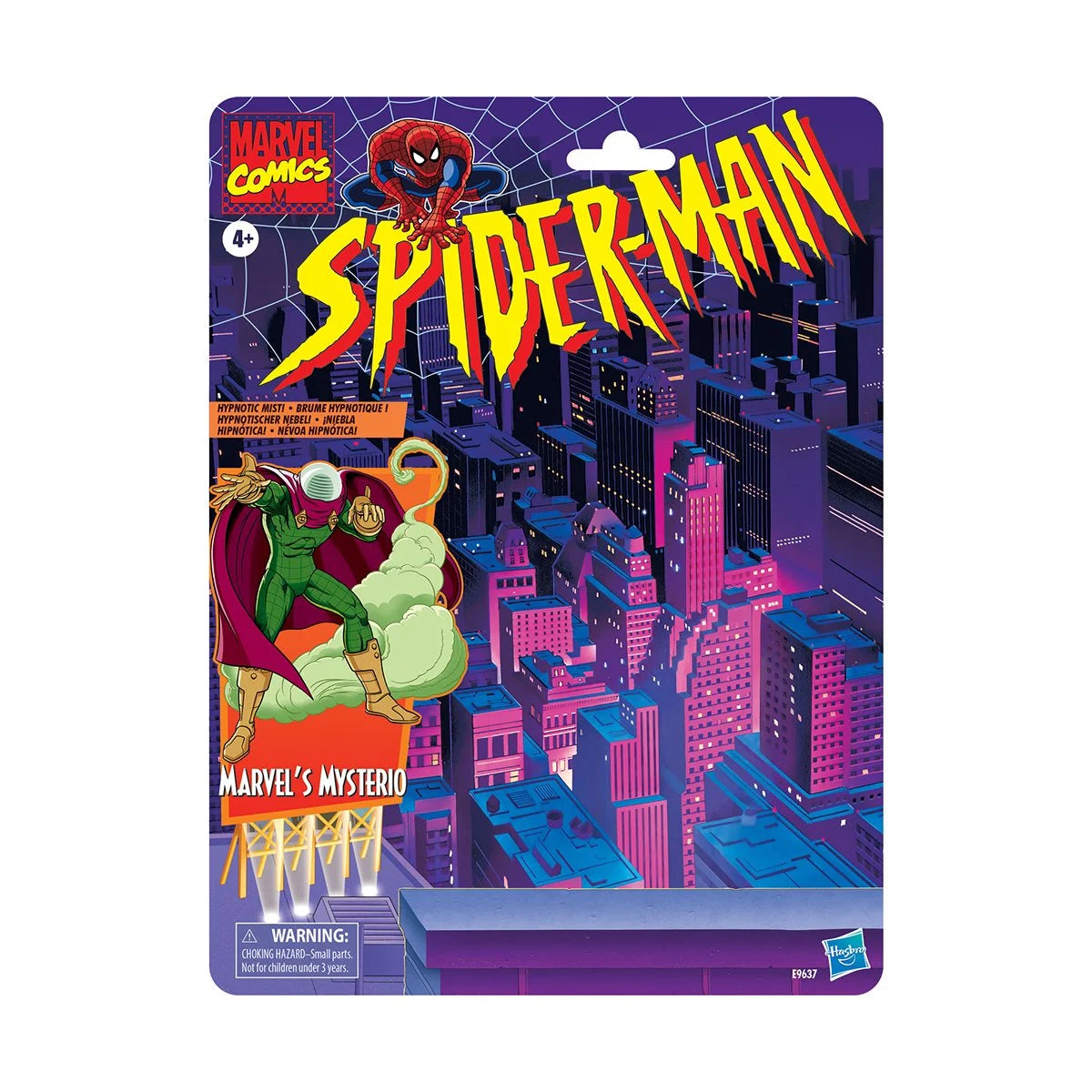 Marvel Legends Spider-Man Mysterio 6-inch action figure by Hasbro, detailed superhero collectible with vibrant costume details.