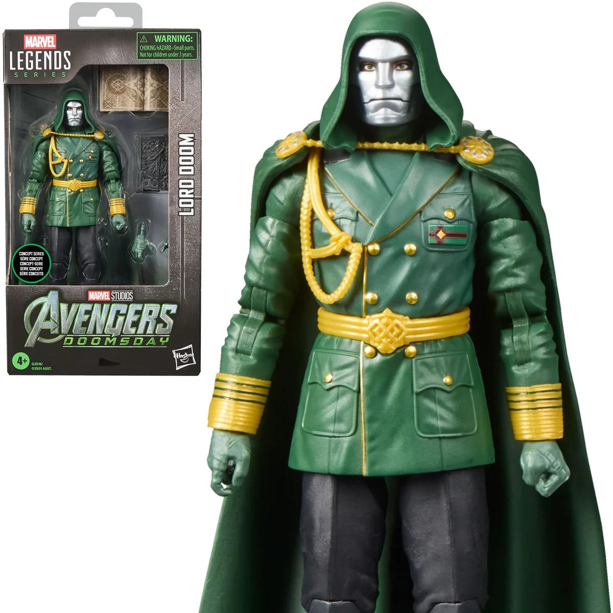Marvel Legends Lord Doom action figure from Avengers: Doomsday, 6-inch Hasbro Marvel collectible with detailed costume and accessories.