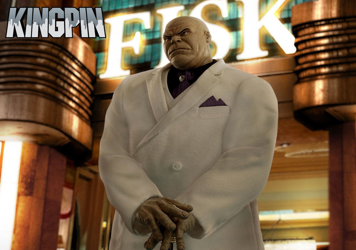 Kingpin One:12 Collective action figure by Mezco Toyz, detailed collectible figure with poseable joints and intricate costume design.