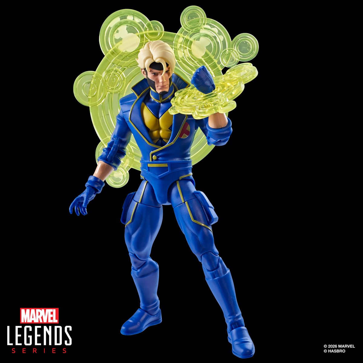 Marvel Legends Havok action figure from X-Men 97 series, 6-inch collectible toy by Hasbro, featuring detailed costume and accessories.