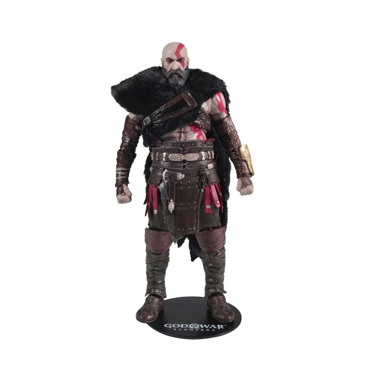 McFarlane Toys God of War Ragnarok Kratos Elite Edition 7-inch deluxe action figure with detailed armor and weapons.