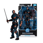 DC Multiverse Deathstroke Arkham Origins action figure by McFarlane Toys, 7-inch scale, detailed costume and weapon accessories.
