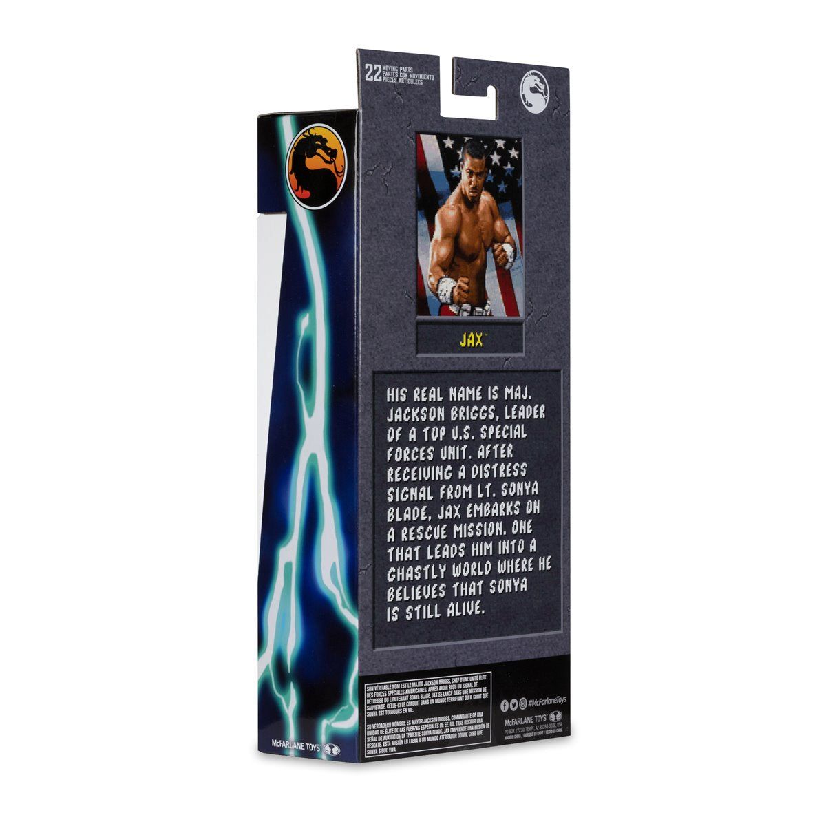 McFarlane Toys Mortal Kombat Klassic Wave 6 Jax 7-inch scale action figure posing with accessories