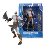 McFarlane Toys God of War Wave 2 Kratos 7-inch gaming action figure, detailed figure with weapons and armor.