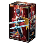 BLOKEES Mega Man Zero Champion Class 02 model kit assembled figure with detailed blue and white armor, posed dynamically.