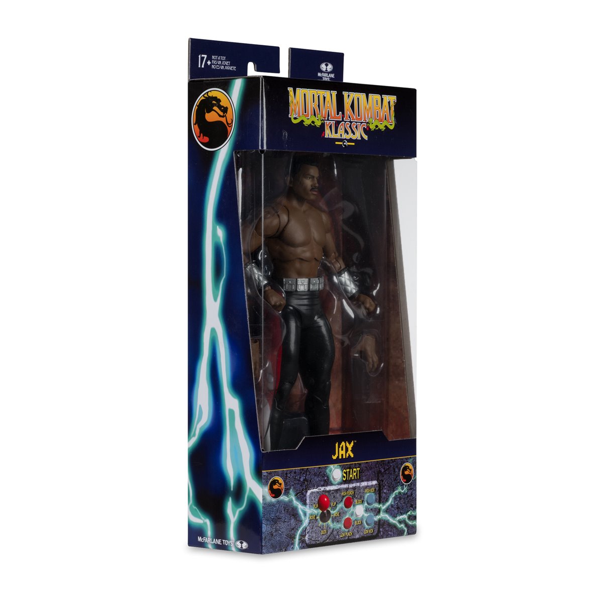 McFarlane Toys Mortal Kombat Klassic Wave 6 Jax 7-inch scale action figure posing with accessories