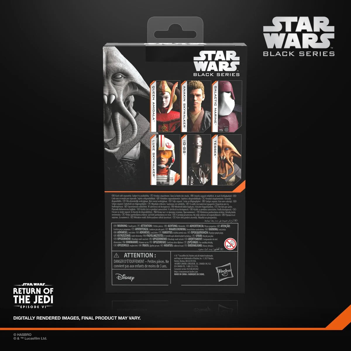 Star Wars Black Series Tessek 6-inch action figure by Hasbro, detailed in blue skin and distinctive tentacle features.