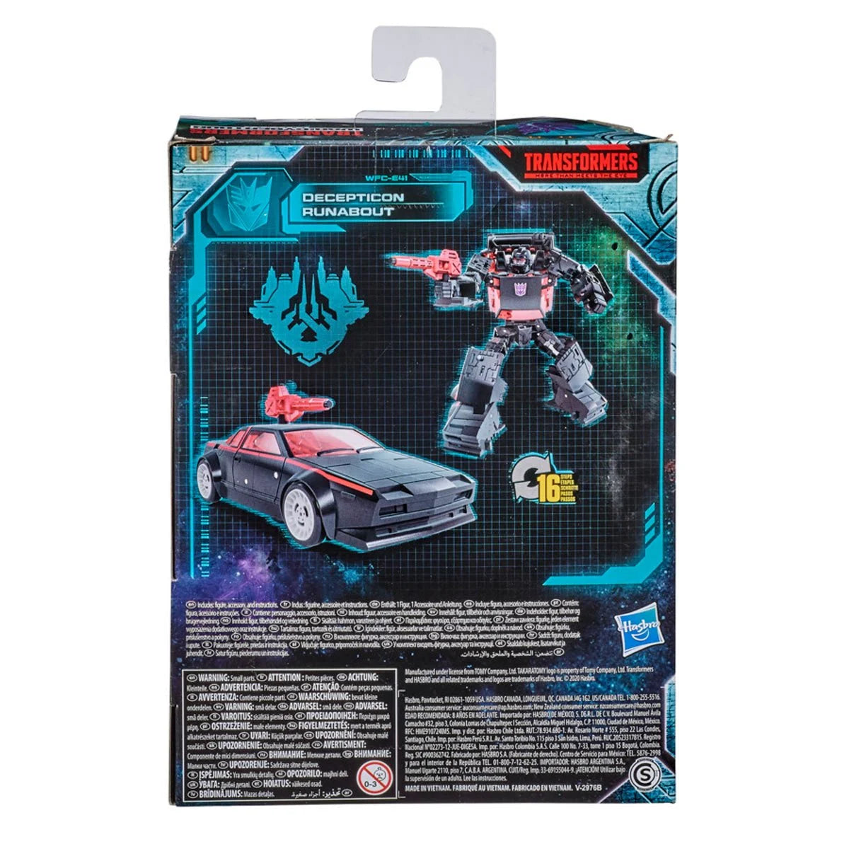 Transformers Generations War for Cybertron Earthrise Deluxe Decepticon Runabout action figure by Hasbro, detailed robot mode in black and purple.