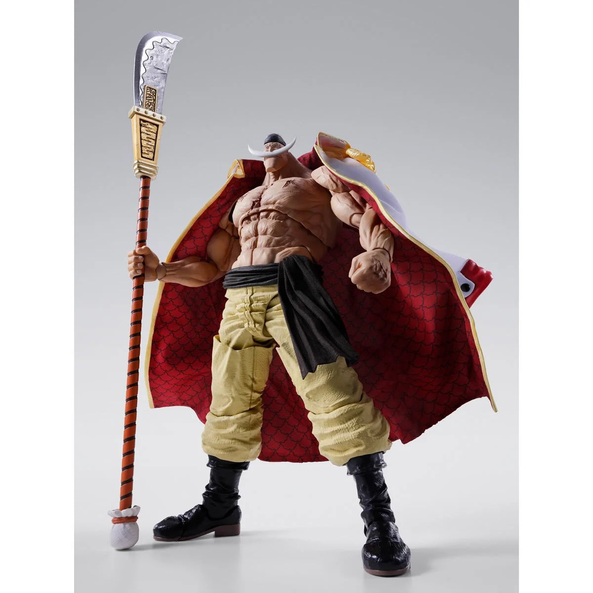 Bandai S.H. Figuarts One Piece Edward Newgate Marineford action figure with detailed costume and dynamic pose.