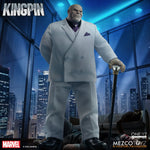 Kingpin One:12 Collective action figure by Mezco Toyz, detailed Marvel villain with articulated pose and intricate costume features.