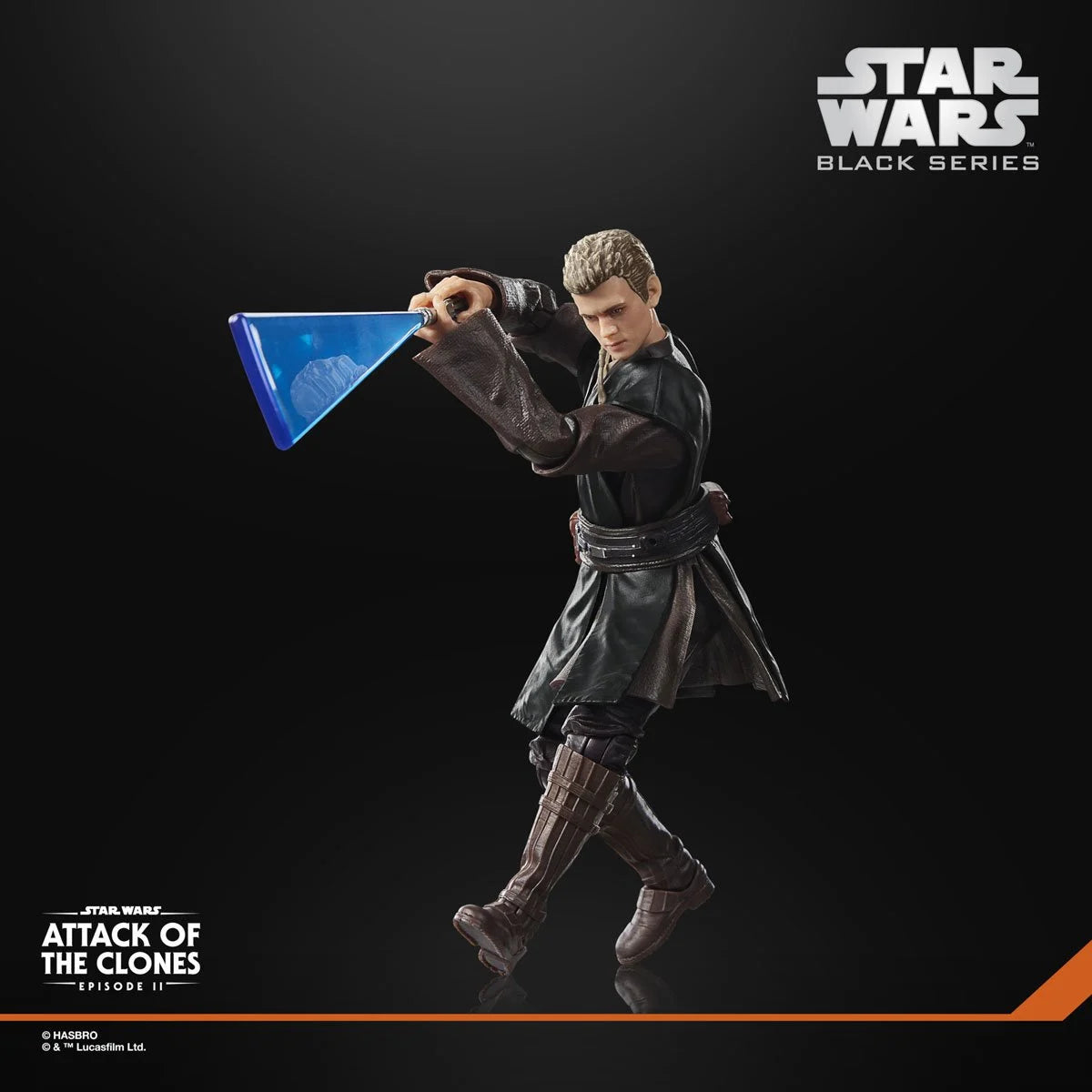 Star Wars Black Series Anakin Skywalker Padawan 6-inch action figure by Hasbro, detailed figure with lightsaber and Jedi robes.