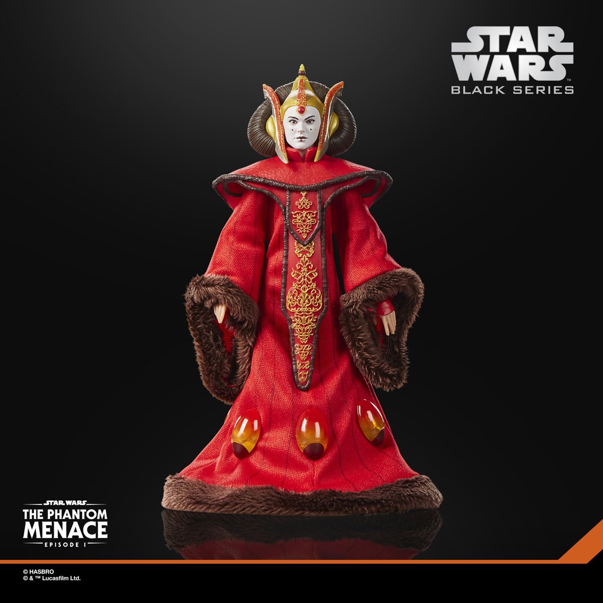 Star Wars Black Series Queen Amidala 6-inch action figure by Hasbro, detailed costume and likeness from the Star Wars universe