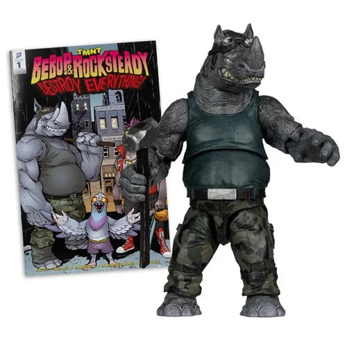 Teenage Mutant Ninja Turtles Page Punchers Wave 2 Rocksteady 5-Inch Scale Action Figure with Comic