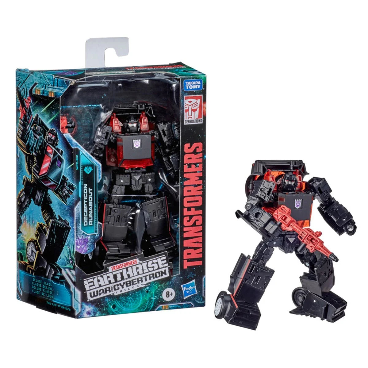 Transformers Generations War for Cybertron Earthrise Deluxe Decepticon Runabout figure by Hasbro, showing its robot and vehicle modes.