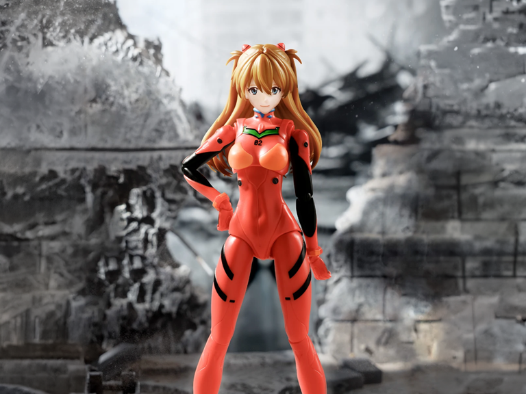BLOKEES Neon Genesis Evangelion Asuka Shikinami Langley Plug Suit model kit, detailed figure from Fantastics Series, front view.
