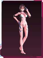 BLOKEES Neon Genesis Evangelion Mari Makinami Ilustrious plug suit model kit displayed on a white background.