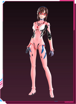 BLOKEES Neon Genesis Evangelion Mari Makinami Ilustrious plug suit model kit featuring detailed figure with vibrant suit and accessories.