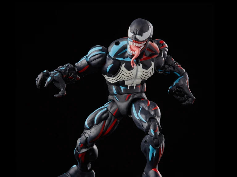 Marvel Legends Spider-Man Venom action figure by Hasbro from the Retro Collection, detailed Marvel superhero collectible.