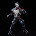 Marvel Legends Spider-Man Venom action figure by Hasbro from the Retro Collection, detailed black and white symbiote character pose.