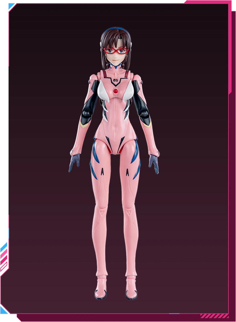 BLOKEES Neon Genesis Evangelion Mari Makinami Ilustrious Plug Suit model kit, detailed figure with vibrant colors and intricate design
