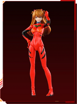 BLOKEES Neon Genesis Evangelion Asuka Shikinami Langley plug suit model kit, detailed plastic figure with vibrant colors and intricate design