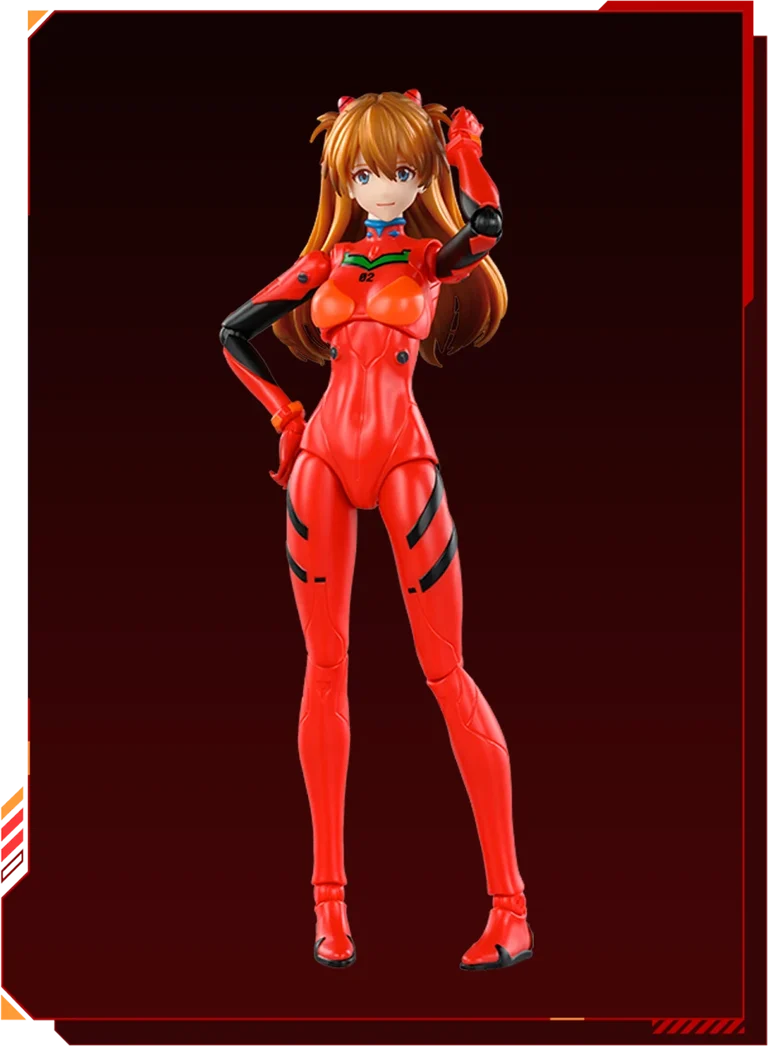 BLOKEES Neon Genesis Evangelion Asuka Shikinami Langley plug suit model kit, detailed plastic figure with vibrant colors and intricate design