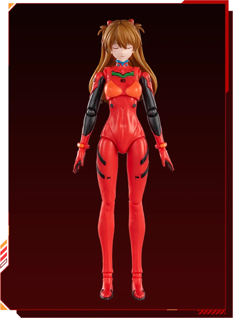 BLOKEES Neon Genesis Evangelion Asuka Shikinami Langley plug suit model kit, detailed plastic figure with vibrant colors and intricate design.