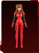 BLOKEES Neon Genesis Evangelion Asuka Shikinami Langley plug suit model kit, detailed plastic figure with vibrant colors and intricate design.
