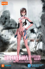 BLOKEES Neon Genesis Evangelion Mari Makinami Ilustrious plug suit model kit in detailed plastic, front view with vibrant colors