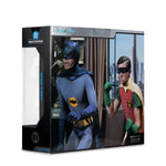 DC Multiverse Batman and Robin action figures from McFarlane Toys, classic TV series collector edition 7-inch 2-pack, detailed figures.