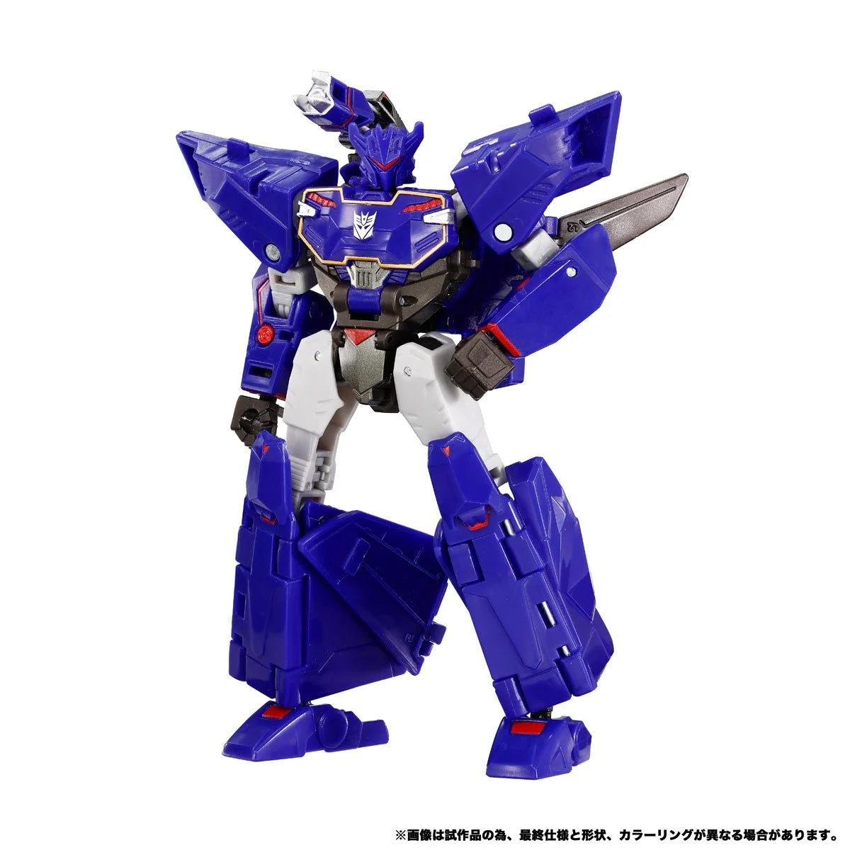 Transformers Earthspark Soundwave action figure by Hasbro, showcasing detailed robot mode with blue and silver accents.