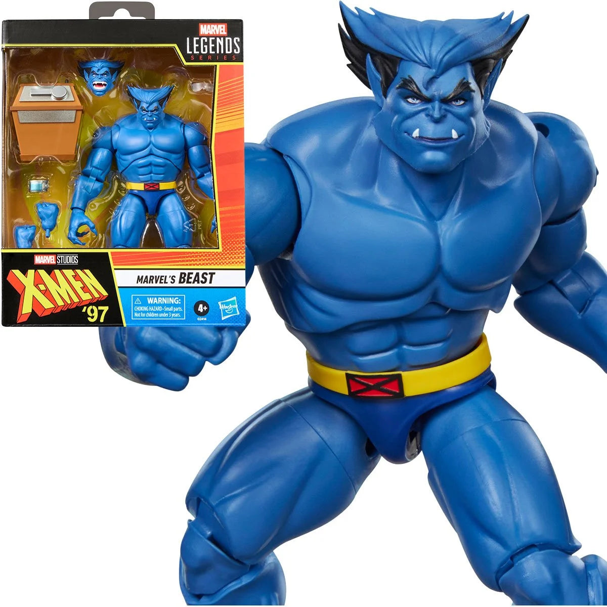 Marvel Legends Series Beast action figure from X-Men '97, 6-inch collectible superhero toy by Hasbro, featuring detailed costume and pose.