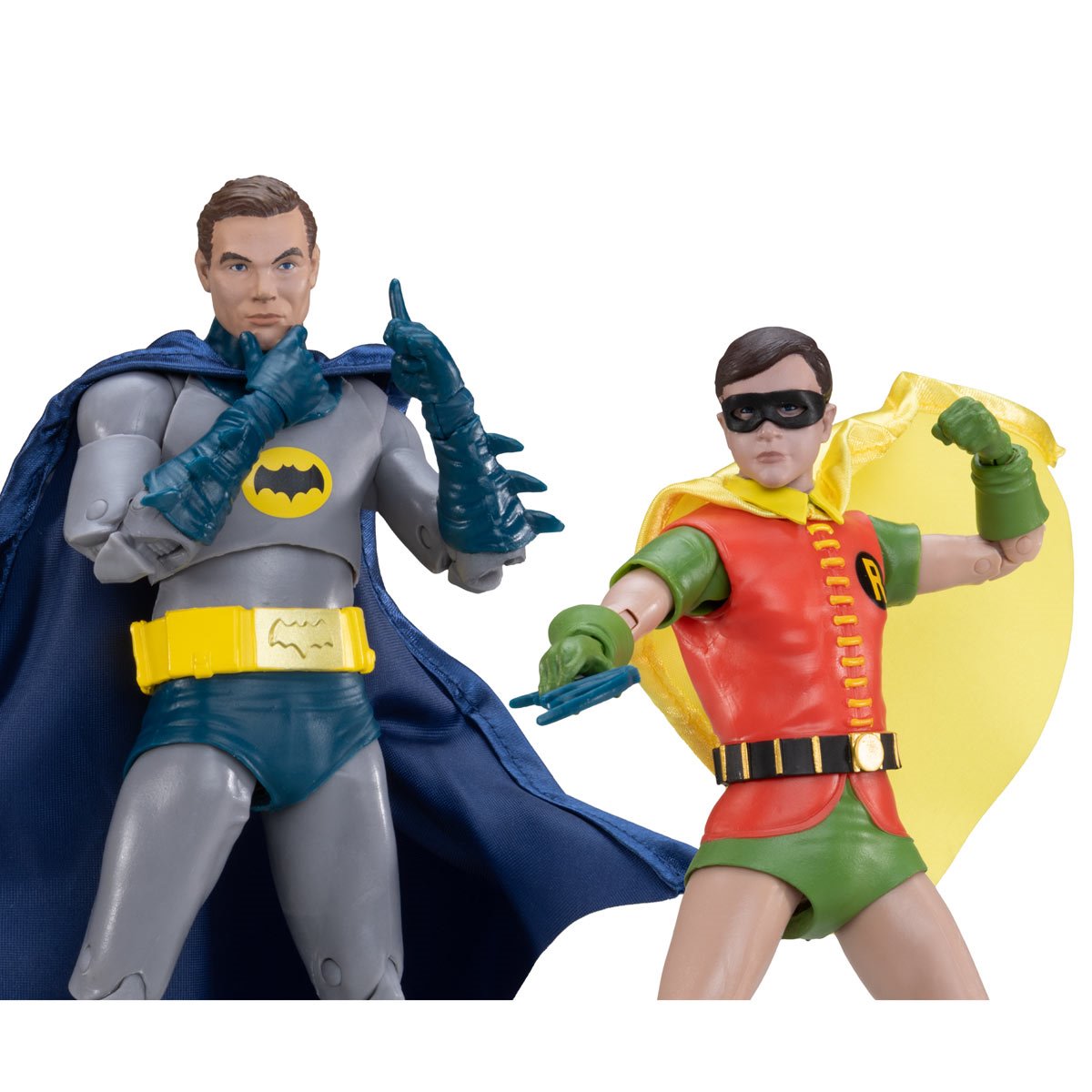 DC Multiverse Batman and Robin action figures from McFarlane Toys, featuring classic TV series costumes in a 7-inch 2-pack.