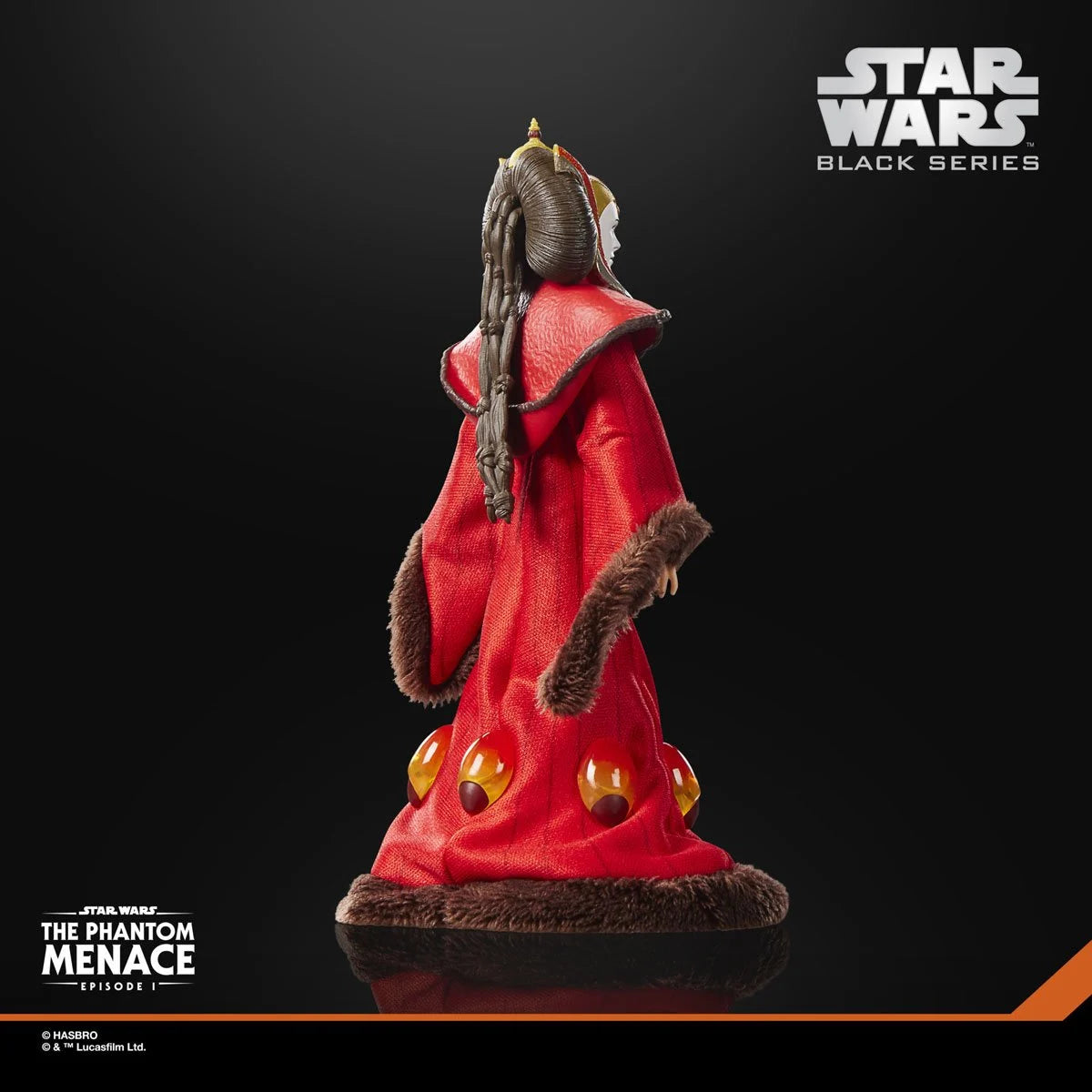 Star Wars Black Series Queen Amidala 6-inch action figure by Hasbro, detailed costume and head sculpt from Star Wars universe