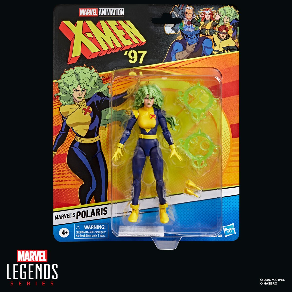 Marvel Legends X-Men 97 Polaris 6-inch action figure by Hasbro, detailed figure with costume and accessories.