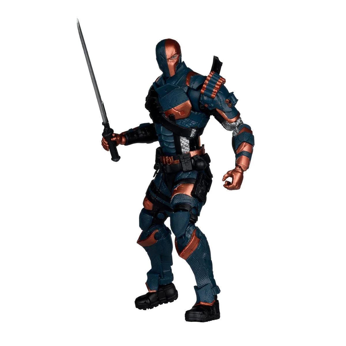 DC Multiverse Deathstroke Arkham Origins action figure by McFarlane Toys, 7-inch scale, detailed combat costume and weapon accessories.