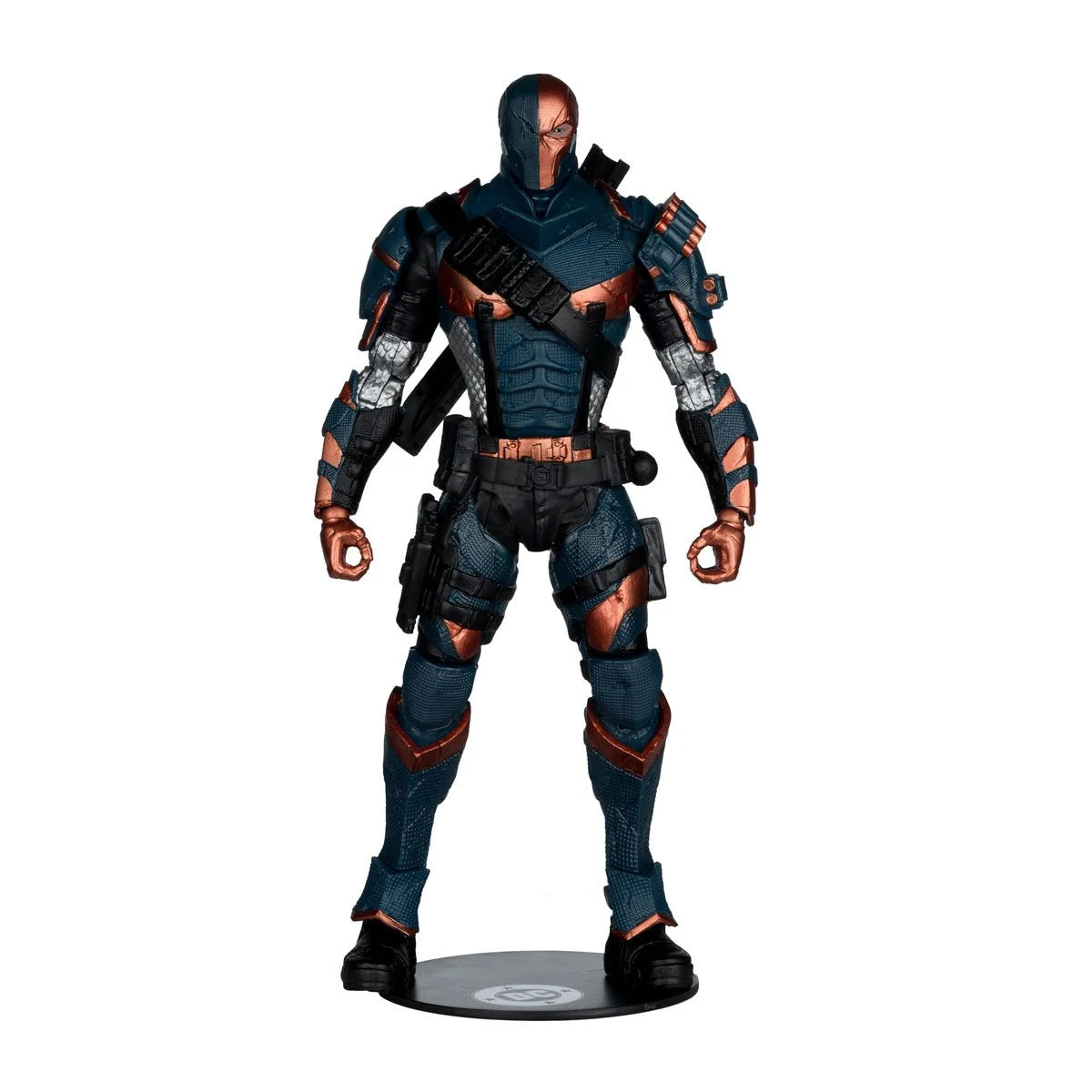 DC Multiverse Wave 31 Deathstroke Arkham Origins action figure by McFarlane Toys, 7-inch scale, detailed superhero collectible.