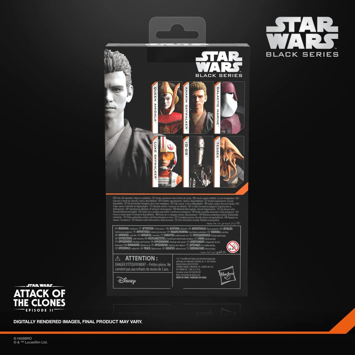 Star Wars Black Series Anakin Skywalker Padawan 6-inch action figure by Hasbro, featuring detailed costume and poseable design.