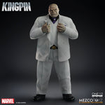 Kingpin One:12 Collective action figure by Mezco Toyz featuring detailed Marvel villain with poseable joints and intricate costume.