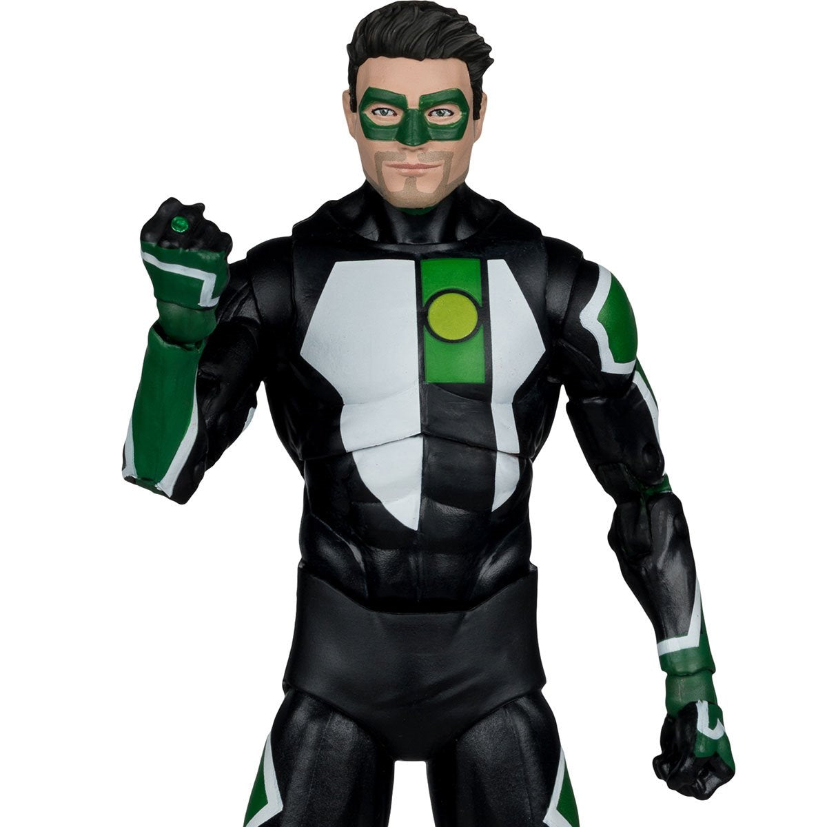 DC Multiverse Kyle Rayner Green Lantern 7-inch action figure by McFarlane Toys, detailed superhero figure with green costume and lantern accessories.