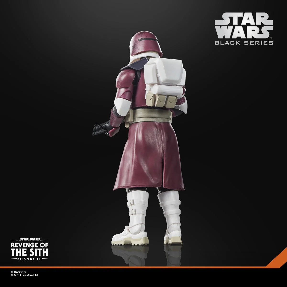 Star Wars Black Series Galactic Marine 6-inch action figure by Hasbro, detailed figure in combat armor, posed with weapons.
