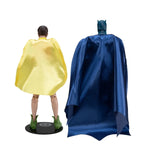 DC Multiverse Batman and Robin action figures from McFarlane Toys, Classic TV Series collector 2-pack, featuring detailed superhero figures.