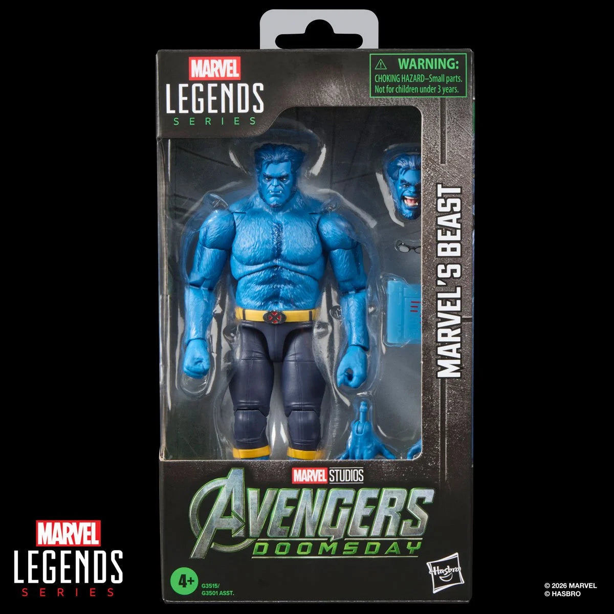 Marvel Legends Avengers Doomsday Beast action figure by Hasbro, 6-inch collectible with detailed costume and fierce expression.