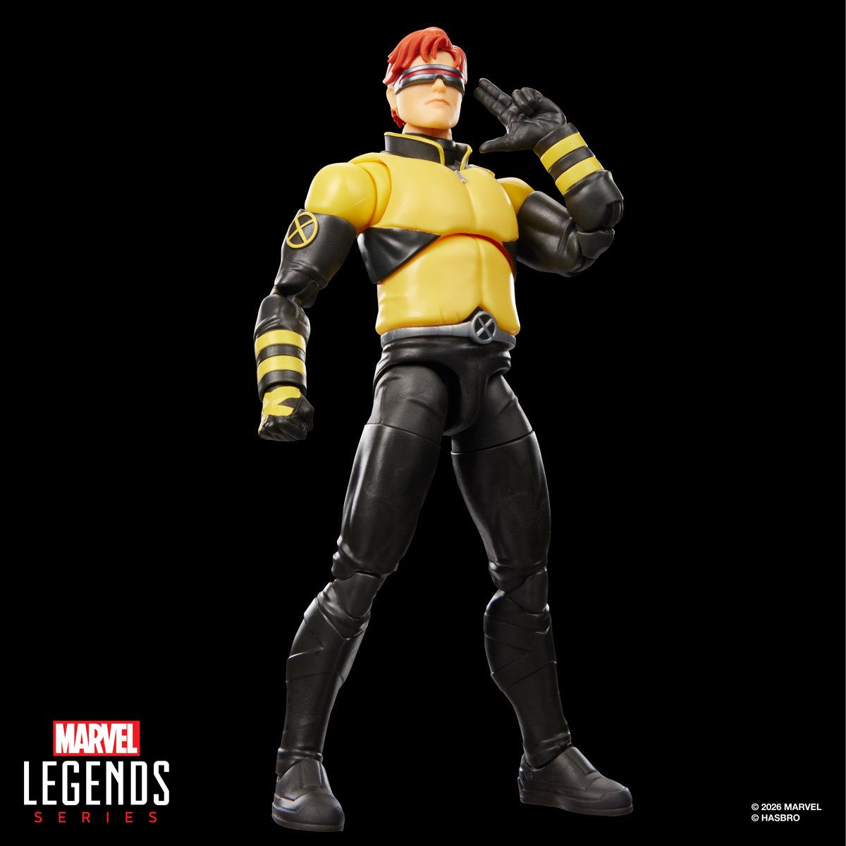 Marvel Legends Cyclops X-Corps action figure from X-Men 97 series by Hasbro, featuring detailed costume and pose.