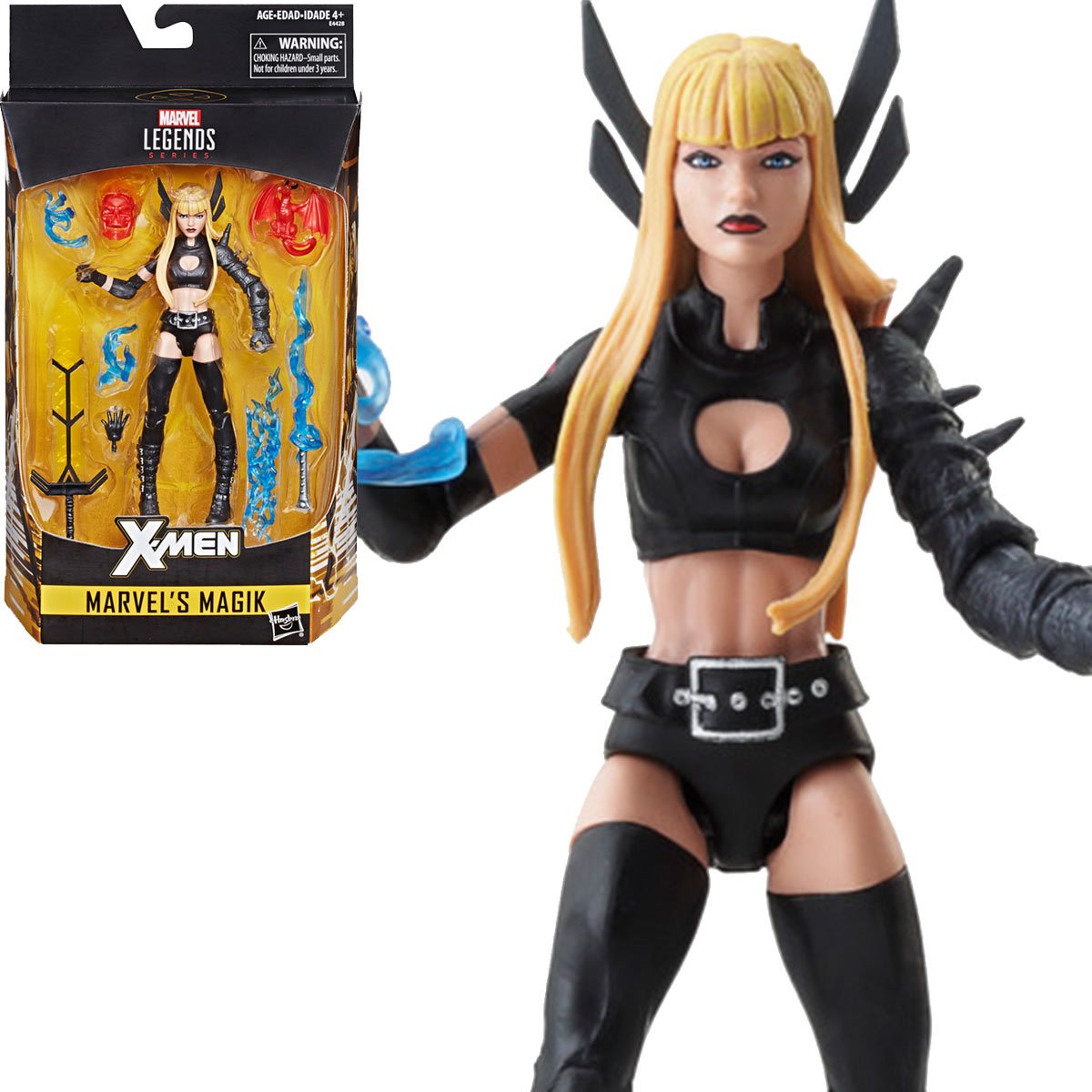 Marvel Legends Series Magik 6-inch action figure by New Meta, detailed figure with her signature costume and magical accessories.