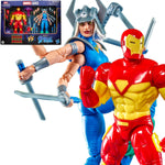 Marvel Legends Iron Man and Spiral 6-inch action figures by Hasbro, featuring detailed superhero character designs.